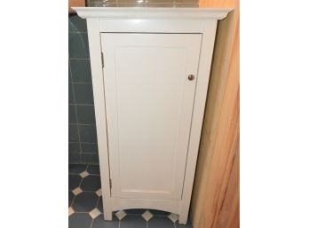 Handy White Storage Cabinet With 1 Door & 2 Shelves