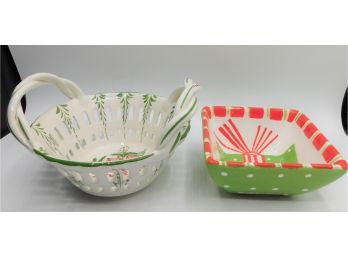 Decorative Holiday Bowls - Assorted Set Of 2