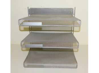 3-tier Silver Wire Metal Organizer For Desk Or Office