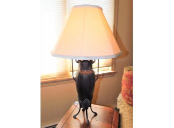 Vintage Brown Metal Table Lamp With Shade