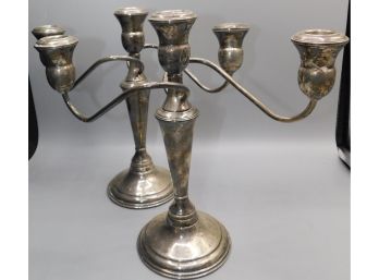 Reed & Barton Sterling Weighted & Reinforced Candle Stick Holders - Set Of 2