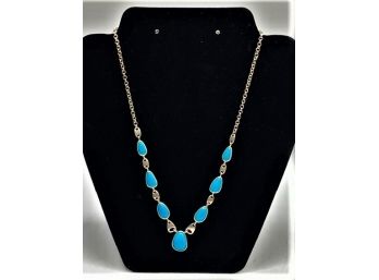 Sterling Silver Necklace With Blue Stones