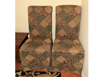 High-back Fabric Upholstered Chairs - Set Of 2