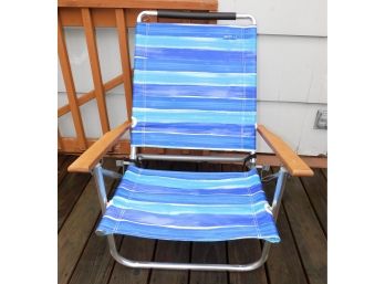 Surf Gear Blue Striped Folding Beach Chair