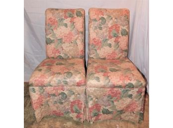 Floral Upholstered Chairs - Set Of 2
