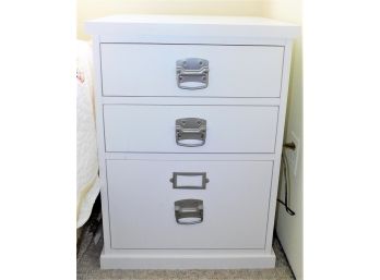 Pottery Barn White Wood File Cabinet/side Table