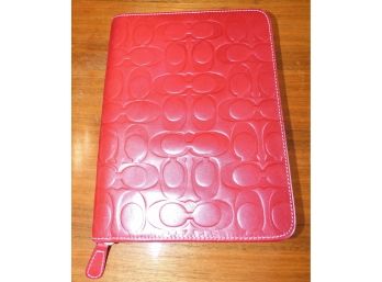Coach Red Zippered Travel Wallet