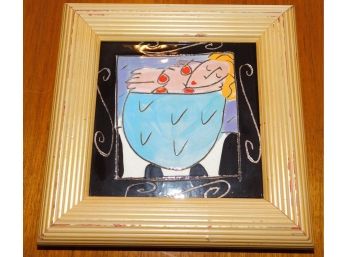 'life Is Just A Bowl Of Cherries' Framed Ceramic Tile
