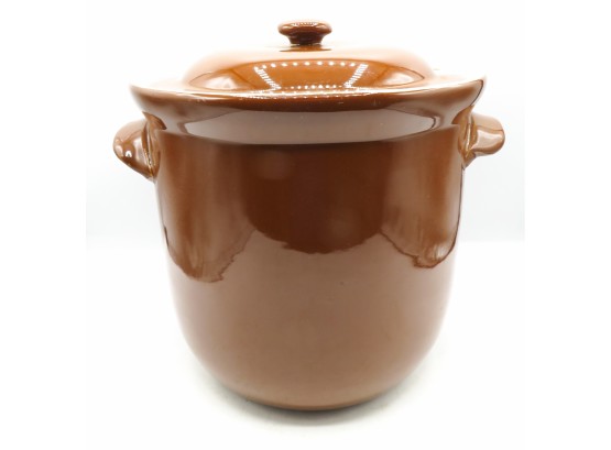 Handmade Italian Earthenware Ceramic Billied Pot - 2 Handles With Lid