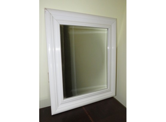 Mirror W/ White Plastic Frame - H26.5' X L22.5'