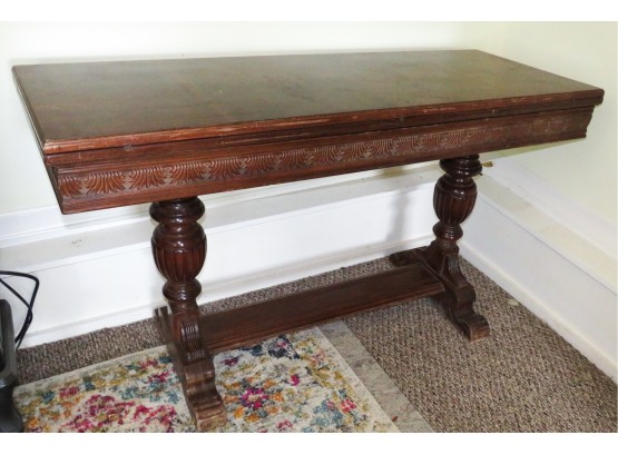 Charming Ornate Vintage Wooden Table - H30' X L53.5' X D20' Closed  D40' Open