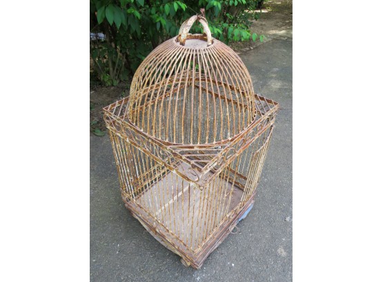Vintage Metal Bird Cage - H28' X L13.5' X D13'