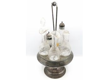Vintage Sterling Silver - 5 Glass Condiment Server