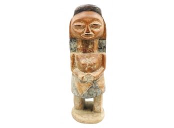 Hand Carved Wooden Tribal Figurine - 14' Tall