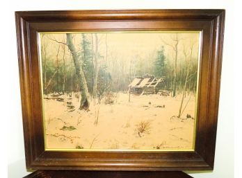 'Winter In The Woods' - Signed D.F. Hasbrouck - NY 1888 - L22' X H18'