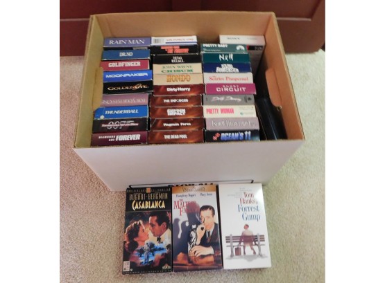 Box Of Assorted VHS Tapes