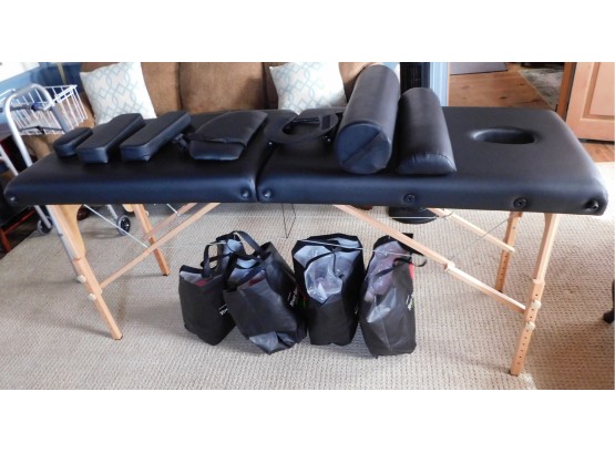 Folding Massage Table With Various Cushions And Carrying Bag