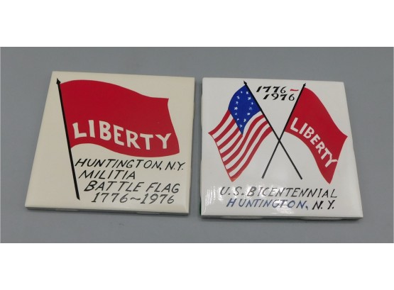 Liberty Huntington Bay Militia Decorative Ceramic Tiles - Pair Of 2