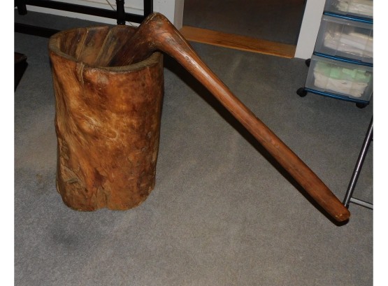 Giant Tree Stump And Branch Style Mortar And Pestle