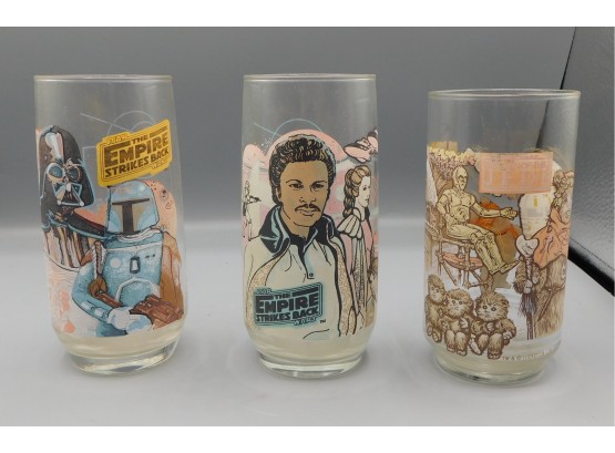 Vintage Star Wars Drinking Glasses - Lot Of 3