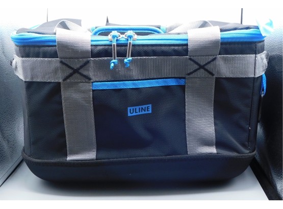 ULine Insulated Cooler Bag - Black With Blue Accents