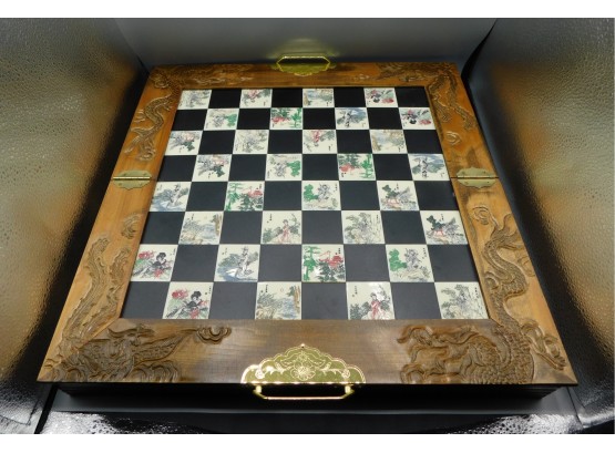 Decorative Chinese Chess Set With 2 Storage Drawers