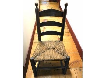 Antique Wooden Chair With Woven Seat