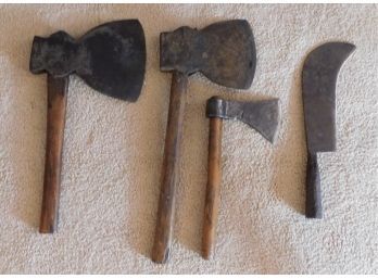 Antique Hatchets And Cutting Tools - Lot Of 4