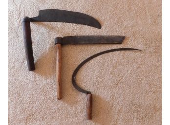 Antique Iron And Wood Farming Tools - Lot Of 3
