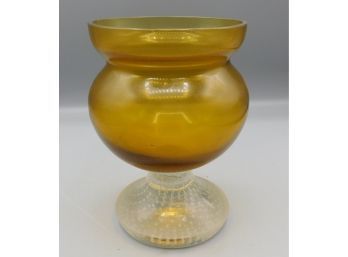 Vintage Amber Oversized Glass Vase