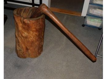 Giant Tree Stump And Branch Style Mortar And Pestle