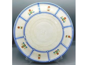 White And Blue Floral Ceramic Plate Made In Japan