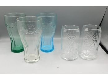 Vintage Coca Cola Glasses - Lot Of 5