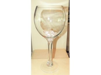 Oversized Stemmed Glass With Plastic Gems