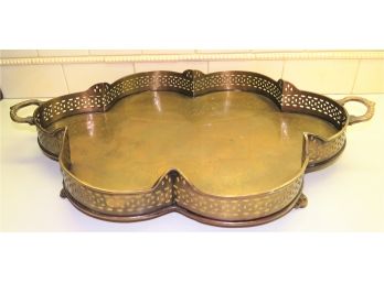 Decorative Flower-shaped Metal Serving Tray With Handles