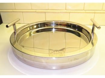 Max Studio Homes Round Metal Serving Tray With Handles