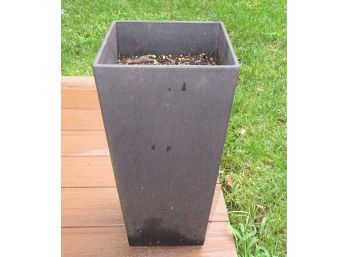 Gray Square Tall Outdoor Planter