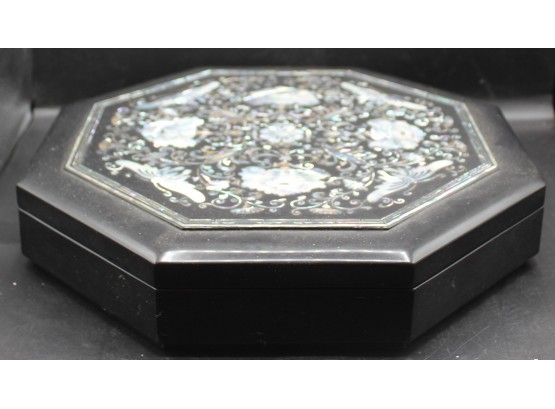 Lovely Raden Style Box Lacquer Style Finish Jewelry Box Octagonal Shape