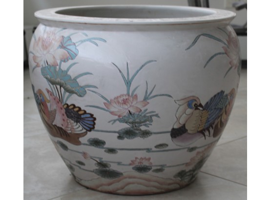 Stunning Hand Painted Floral / Fish Patterned Decorative Planter