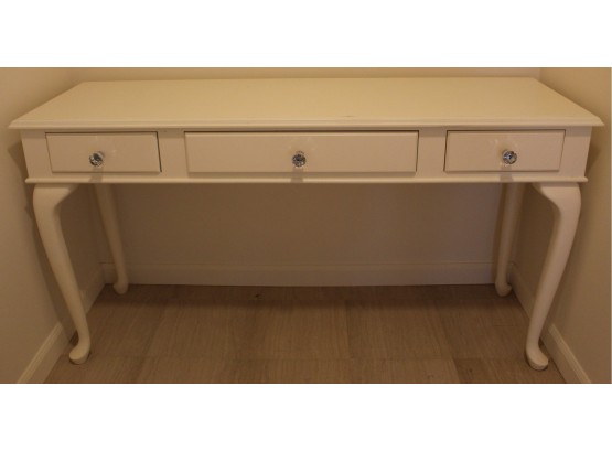 Vintage 3 Drawer White Wooden Console Table