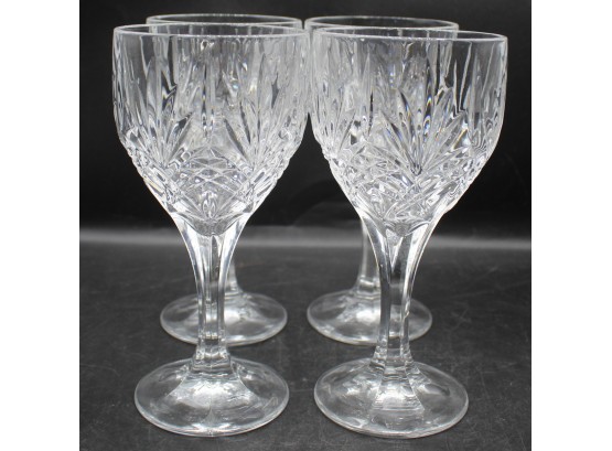 Vintage Set Of 4 Crystal Wine Glasses