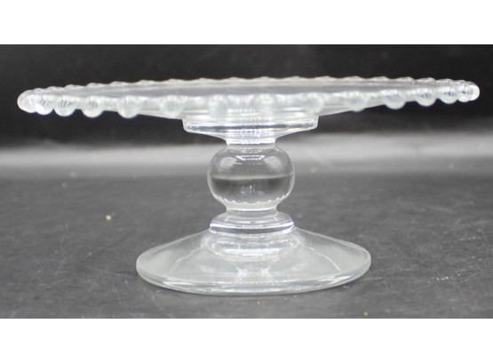 Beaded Edge Glass Cake Stand - Pedestal