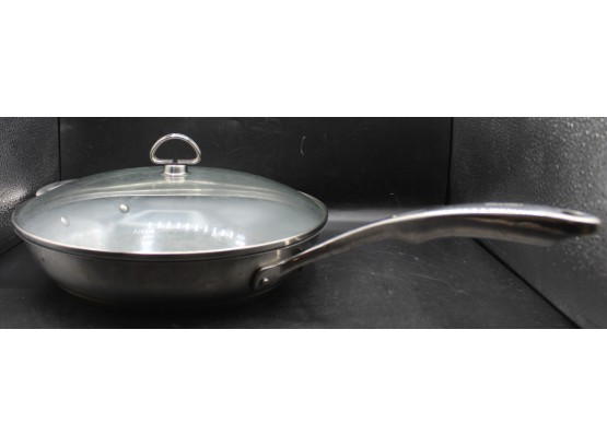 Chantal Induction 21 Steel 11.5 In. Stainless Steel Ceramic Nonstick Skillet In Brushed Stainless Steel W/ Lid