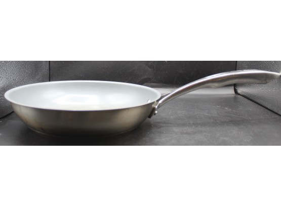 Chantal Induction 21 Steel 10 In. Stainless Steel Ceramic Nonstick Frying Pan In Brushed Stainless Steel