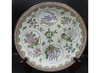 Rare Oriental Hand Painted Floral/birds Decorative Bowl