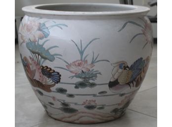 Stunning Hand Painted Floral / Fish Patterned Decorative Planter