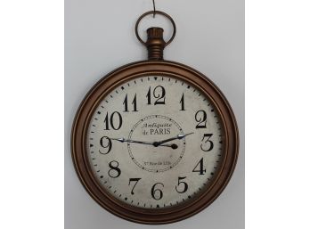 Antiquit De Paris Pocketwatch Style Battery Operated Wall Clock