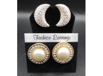 Carolee Clip On Earrings - Two Pairs
