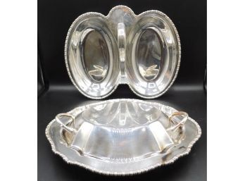 Vintage Silver Plated Serving Trays - Set Of Two
