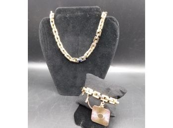 Monet Chunky Gold Tone Necklace & Bracelet Set